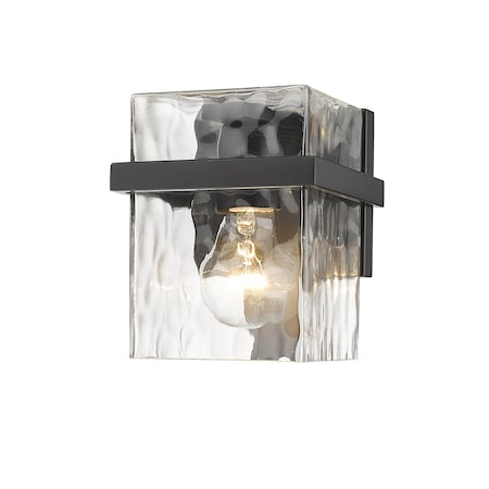 Z-Lite Bennington 1 Light Wall Sconce, Matte Black & Clear 1938-1S-MB